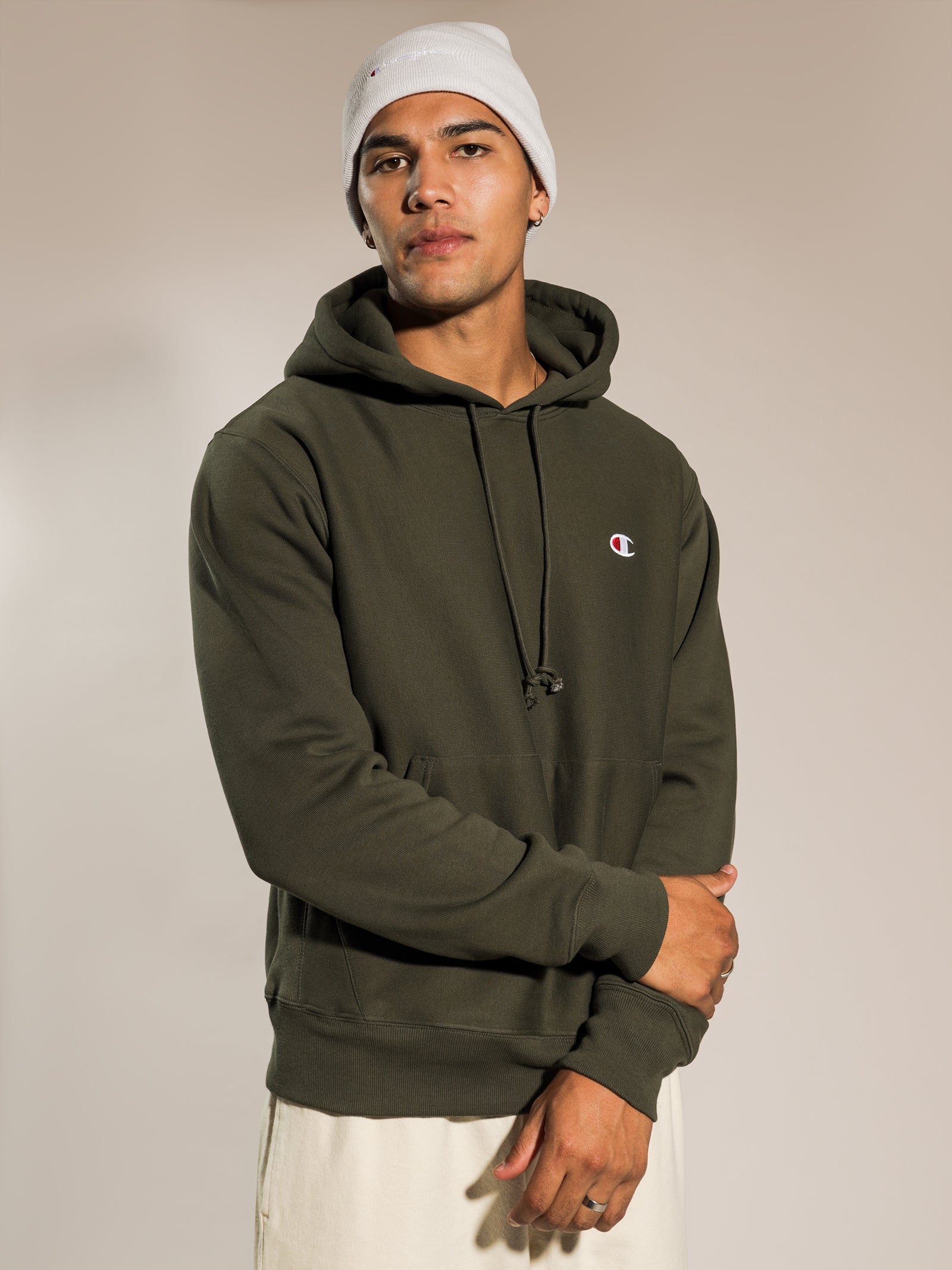 Champion reverse weave outlet hoodie dark green