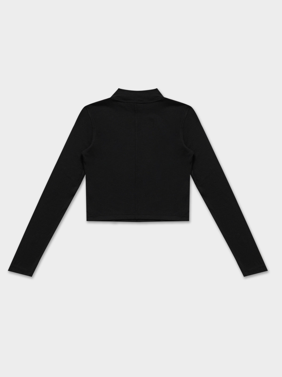 Nike Sportswear Essentials Ribbed Mock Neck Long Sleeve Top in Black | Black/White