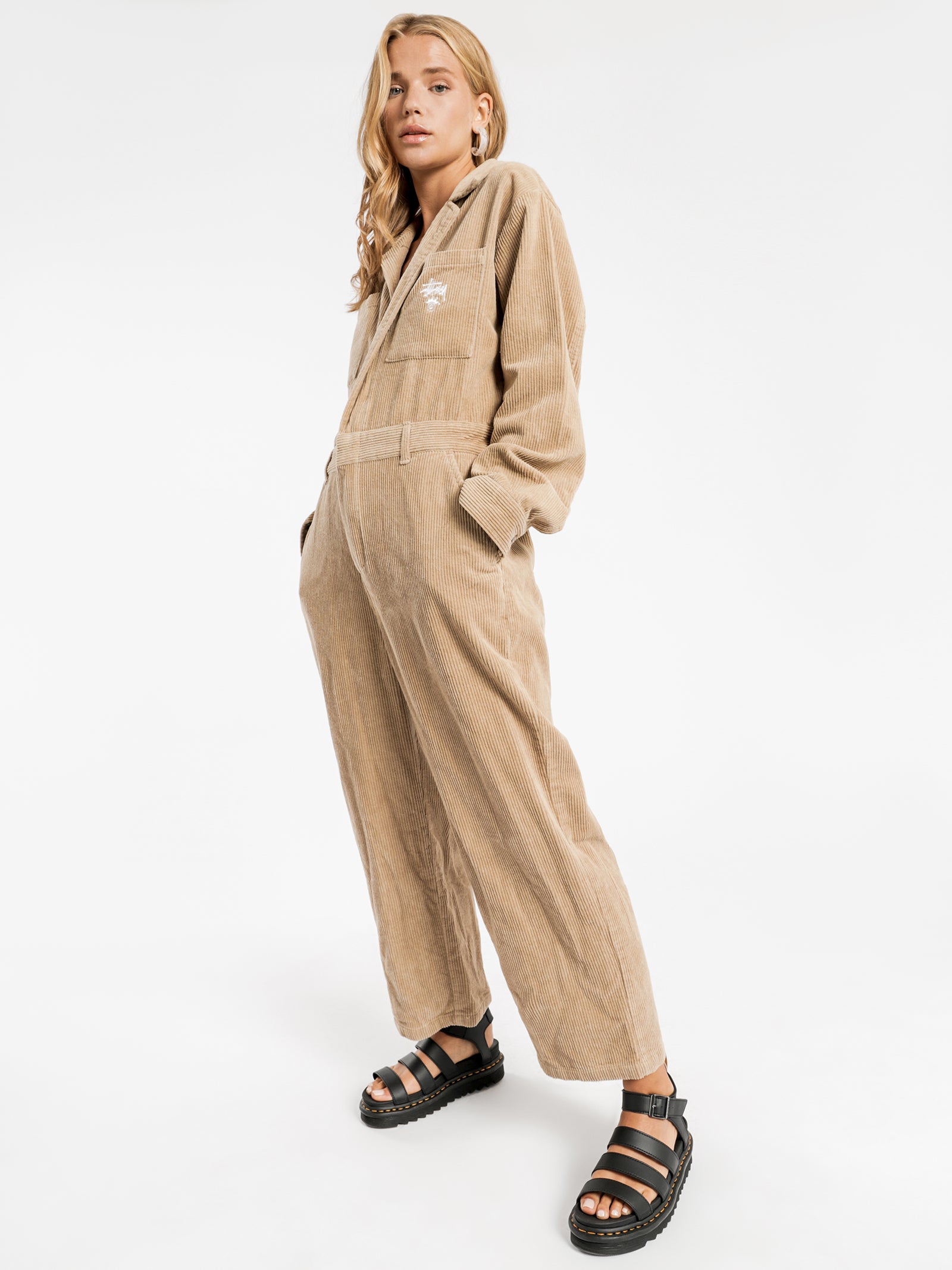 Liston Cord Boilersuit in Tan