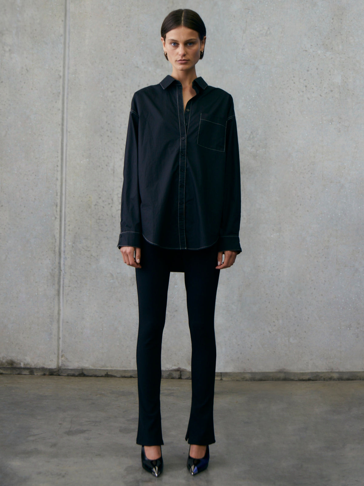 Misha Urban Isaac Oversized Shirt in Black | Black