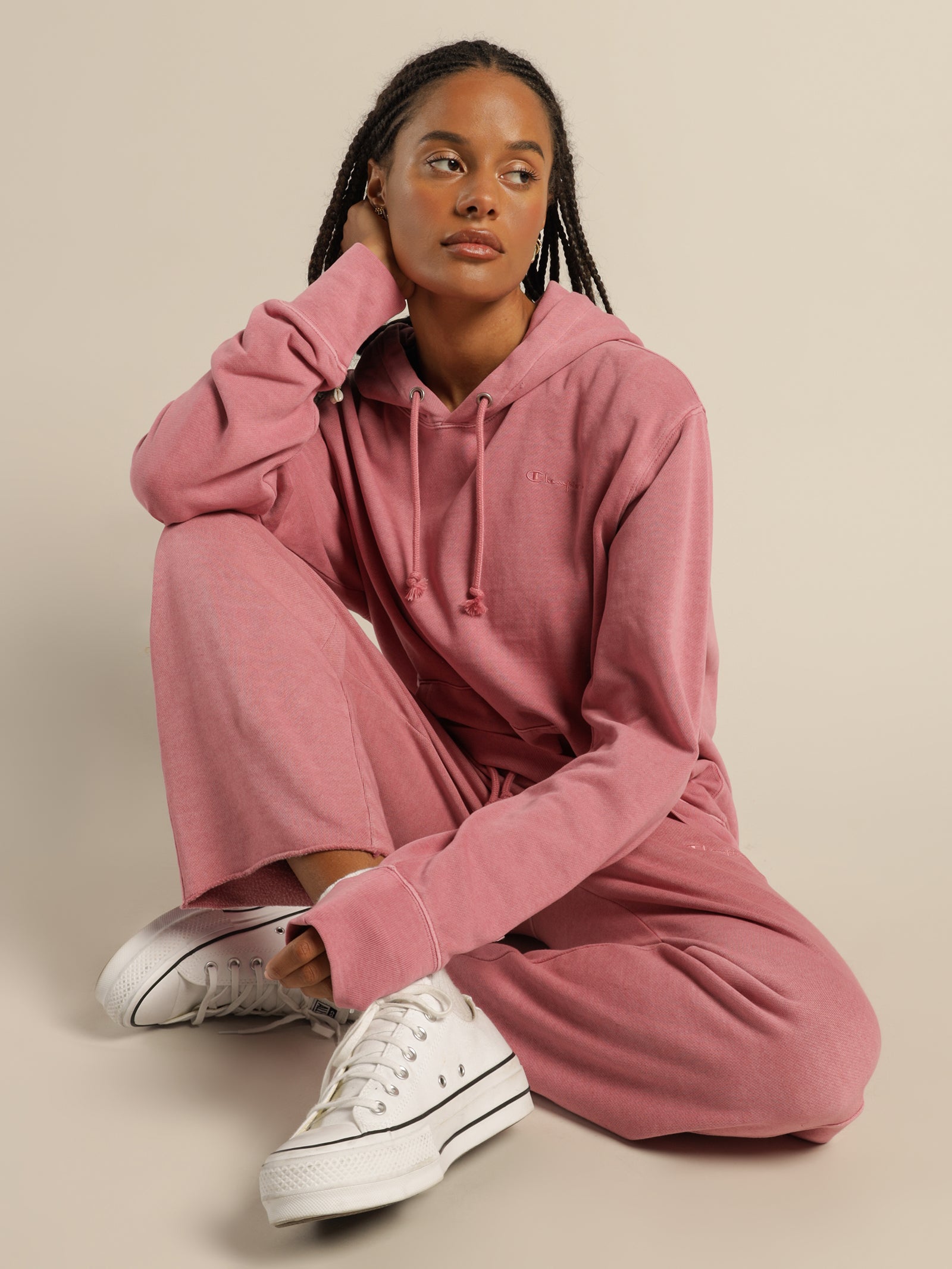 Pink cropped online joggers