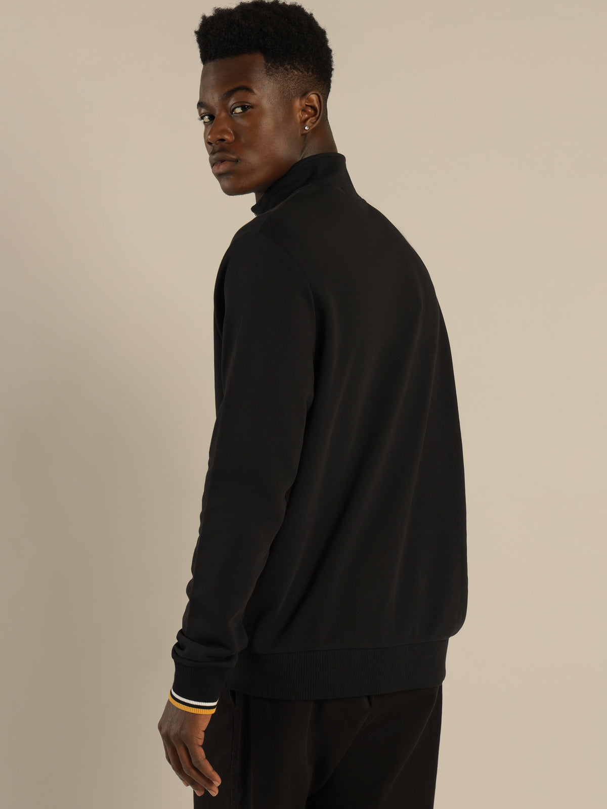 Fred Perry Half Zip Sweatshirt in Black | Black