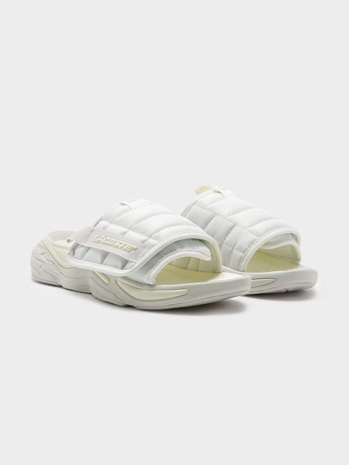 Lacoste Womens AceSlide Slides in White | White/Red