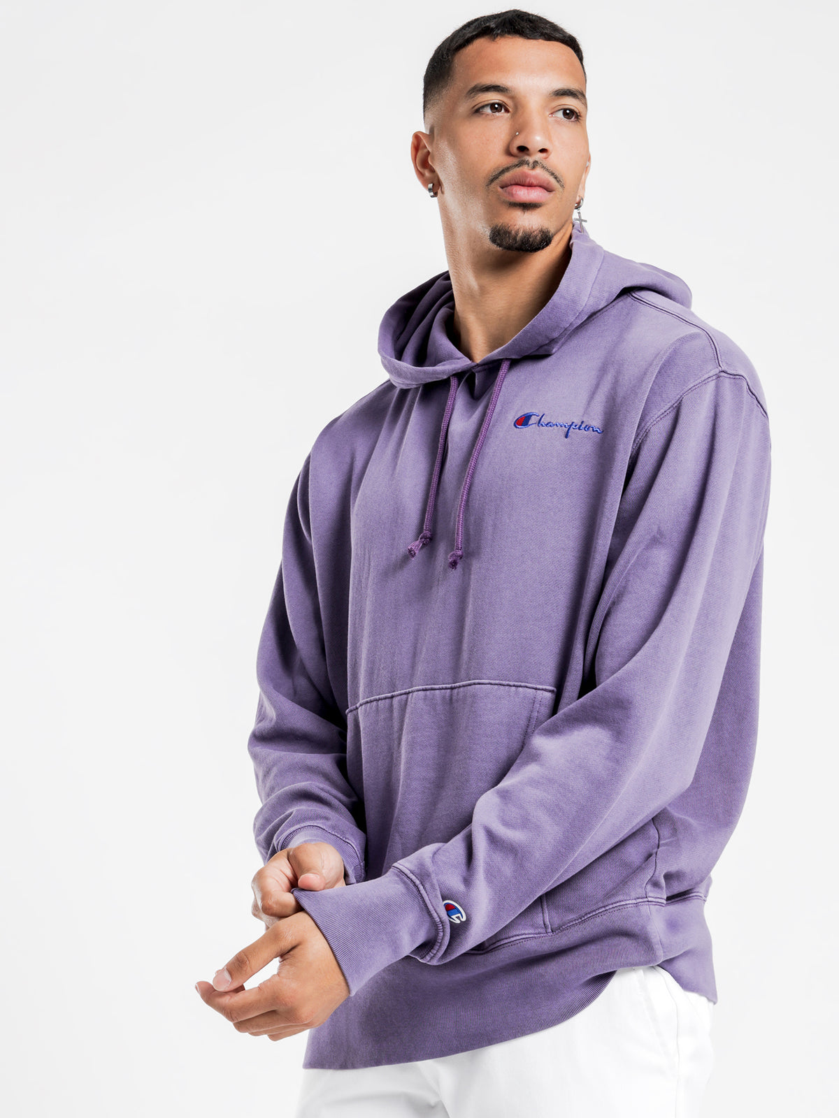 Champion Vintage Dye Hoodie in Purple Pebble | Purple