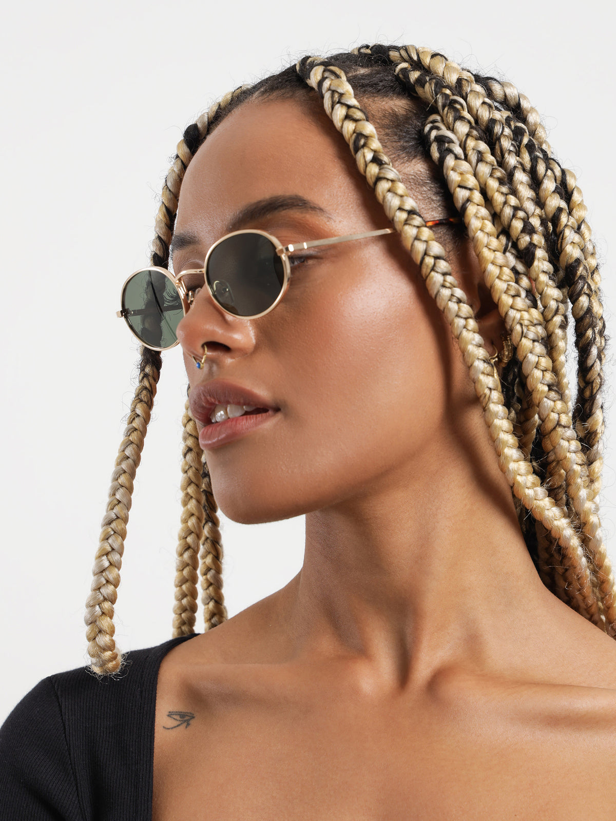 Local Supply LIS Sunglasses in Gold & Green | Gold