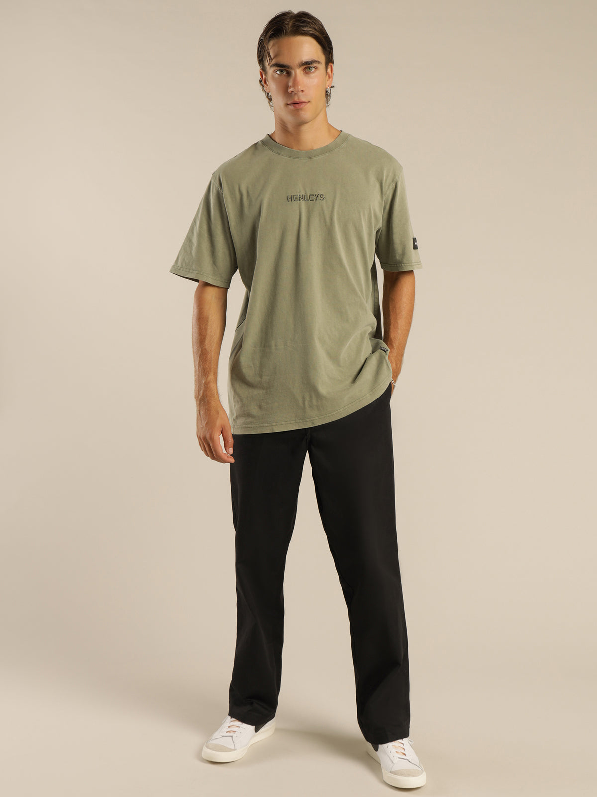 Henleys Formation Acid T-Shirt in Acid Moss Green | Moss Acid