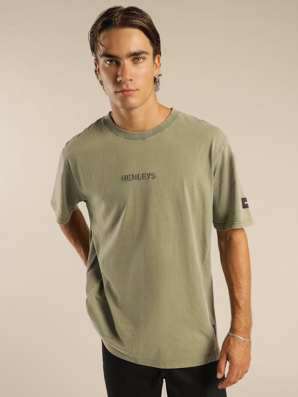 Henleys Formation Acid T-Shirt in Acid Moss Green | Moss Acid