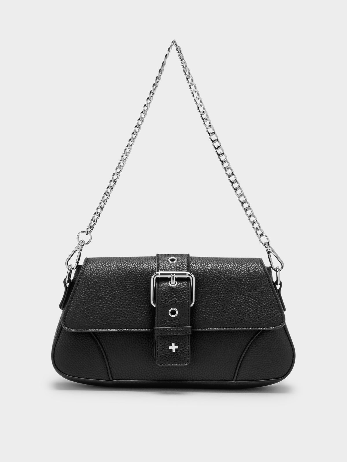 Peta And Jain Maddy Shoulder Bag in Black & Silver | Black/Silv