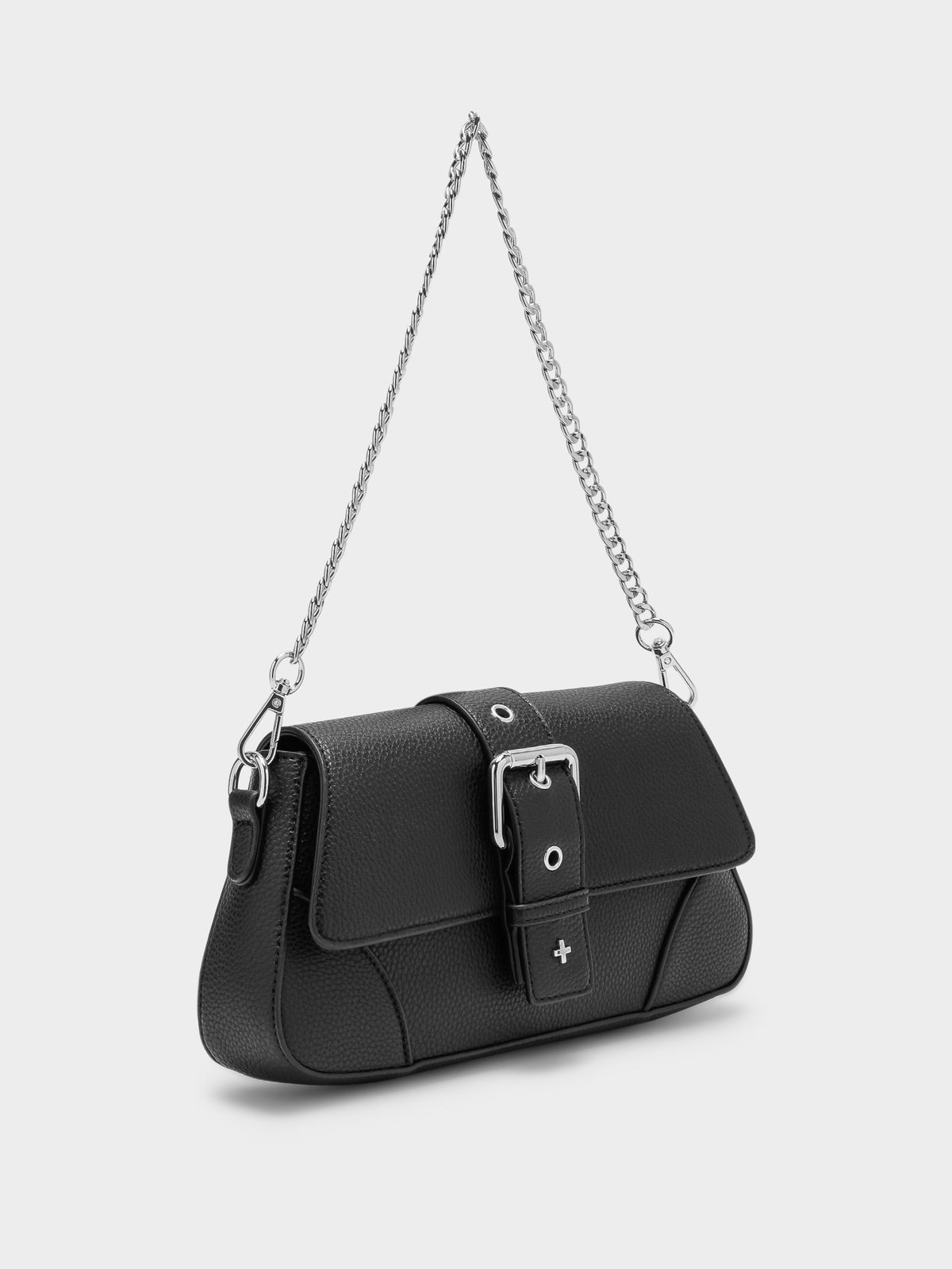 Peta And Jain Maddy Shoulder Bag in Black & Silver | Black/Silv