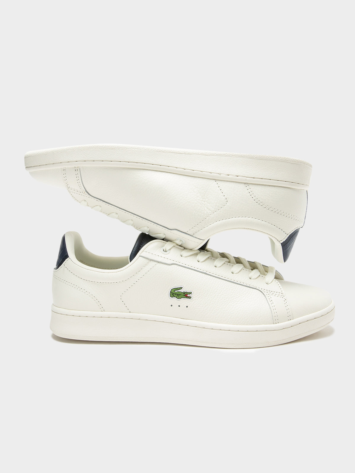 Lacoste Mens Carnaby Pro 123 2 Luxe Sneakers in Off White | White/Navy