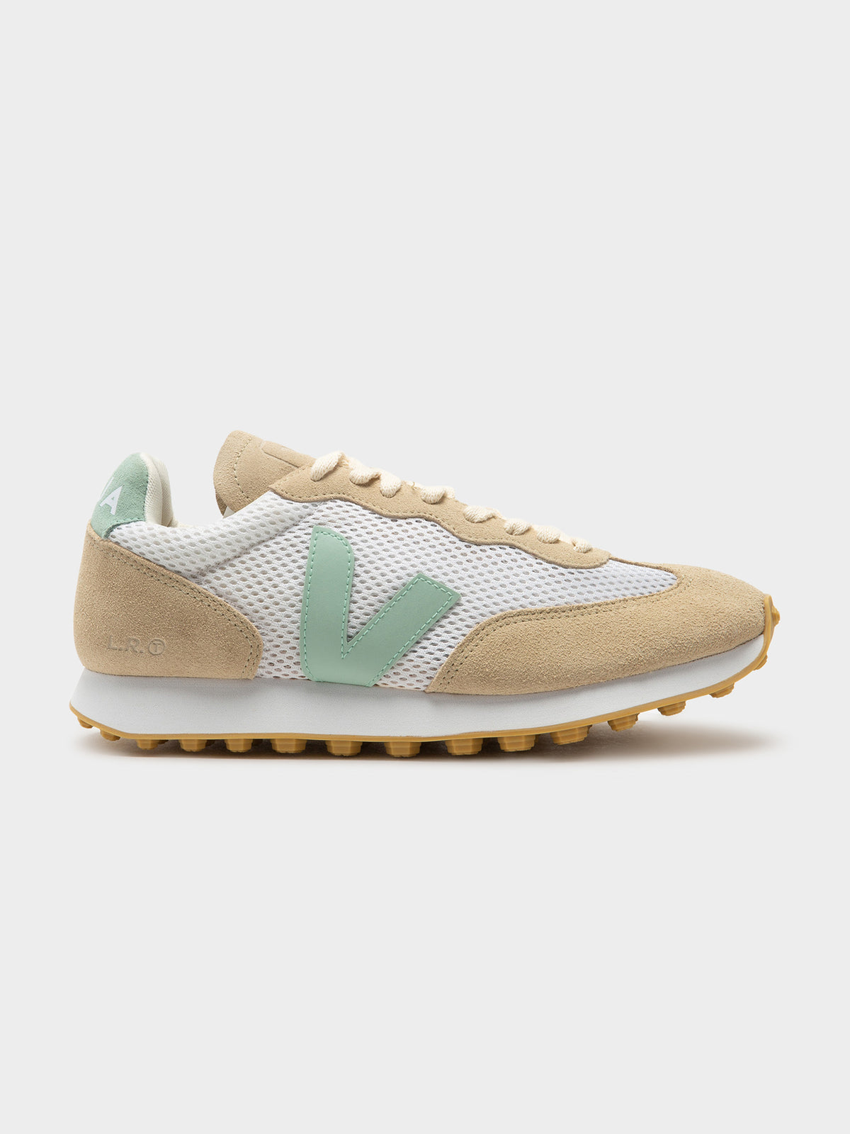 Veja Womens Rio Branco Light Aircell Sneakers in Lunar Matcha | White/Green