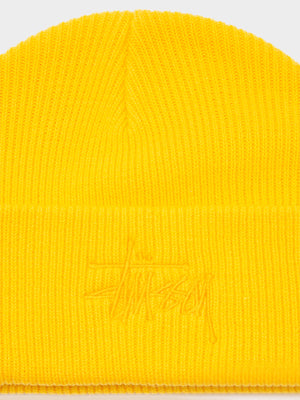 Tonal Graffiti Tall Beanie in Yolk Yellow - Glue Store