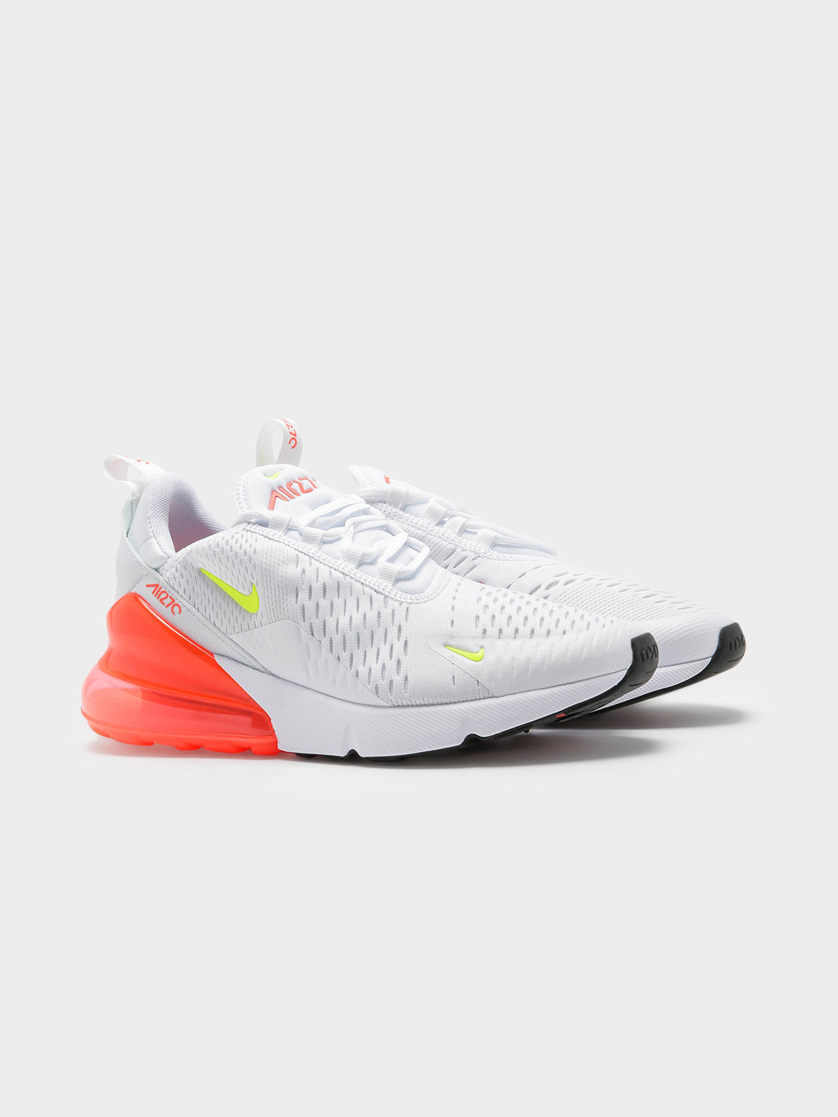 Nike Womens Air Max 270 Sneakers in White & Orange | White/Orange