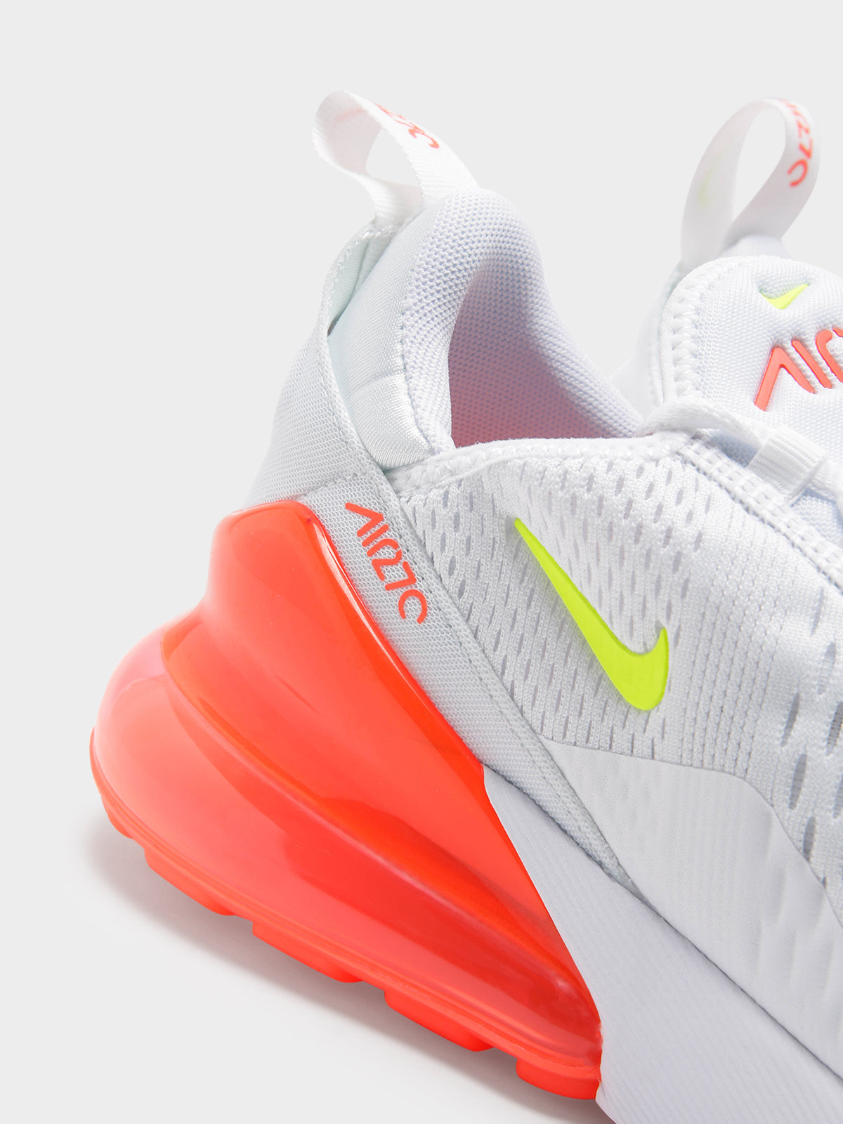 Nike Womens Air Max 270 Sneakers in White & Orange | White/Orange