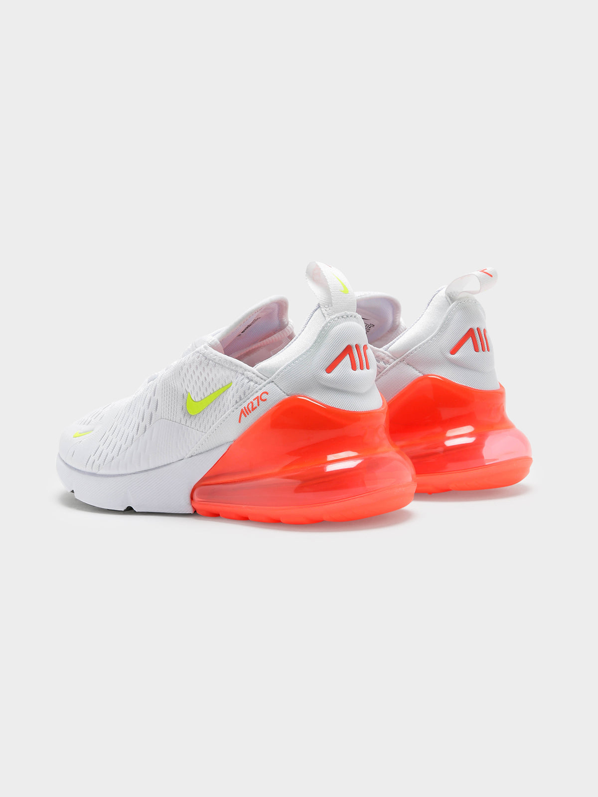 Nike Womens Air Max 270 Sneakers in White & Orange | White/Orange