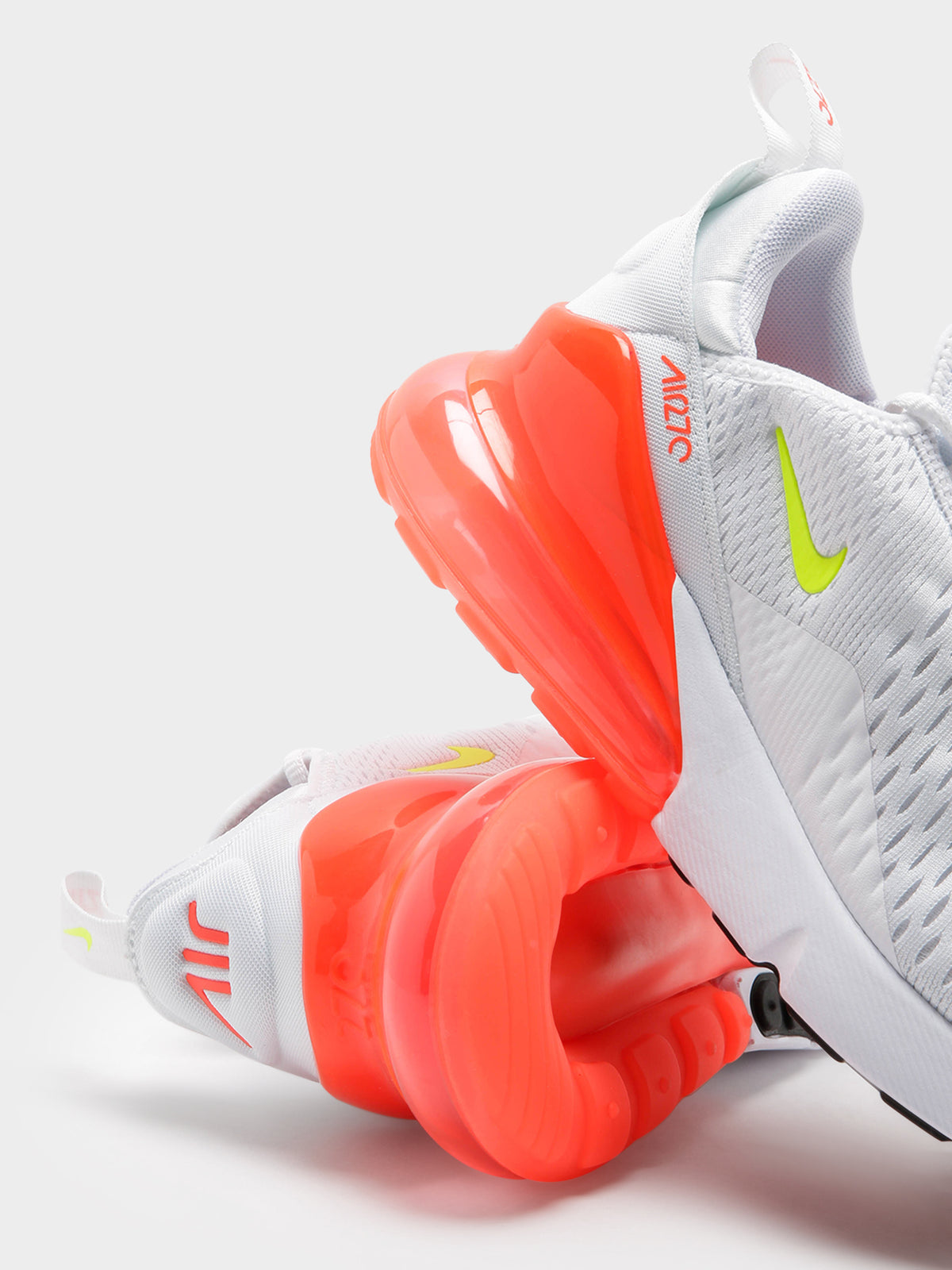 Nike Womens Air Max 270 Sneakers in White & Orange | White/Orange