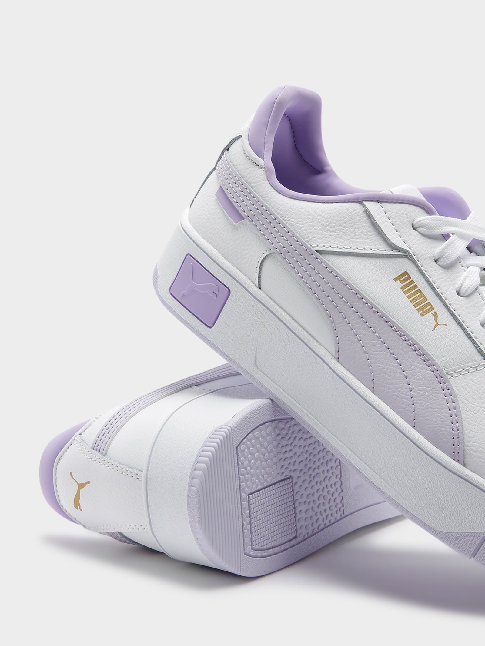 Puma Womens Carina Street Sneakers in White & Purple | Glue Store