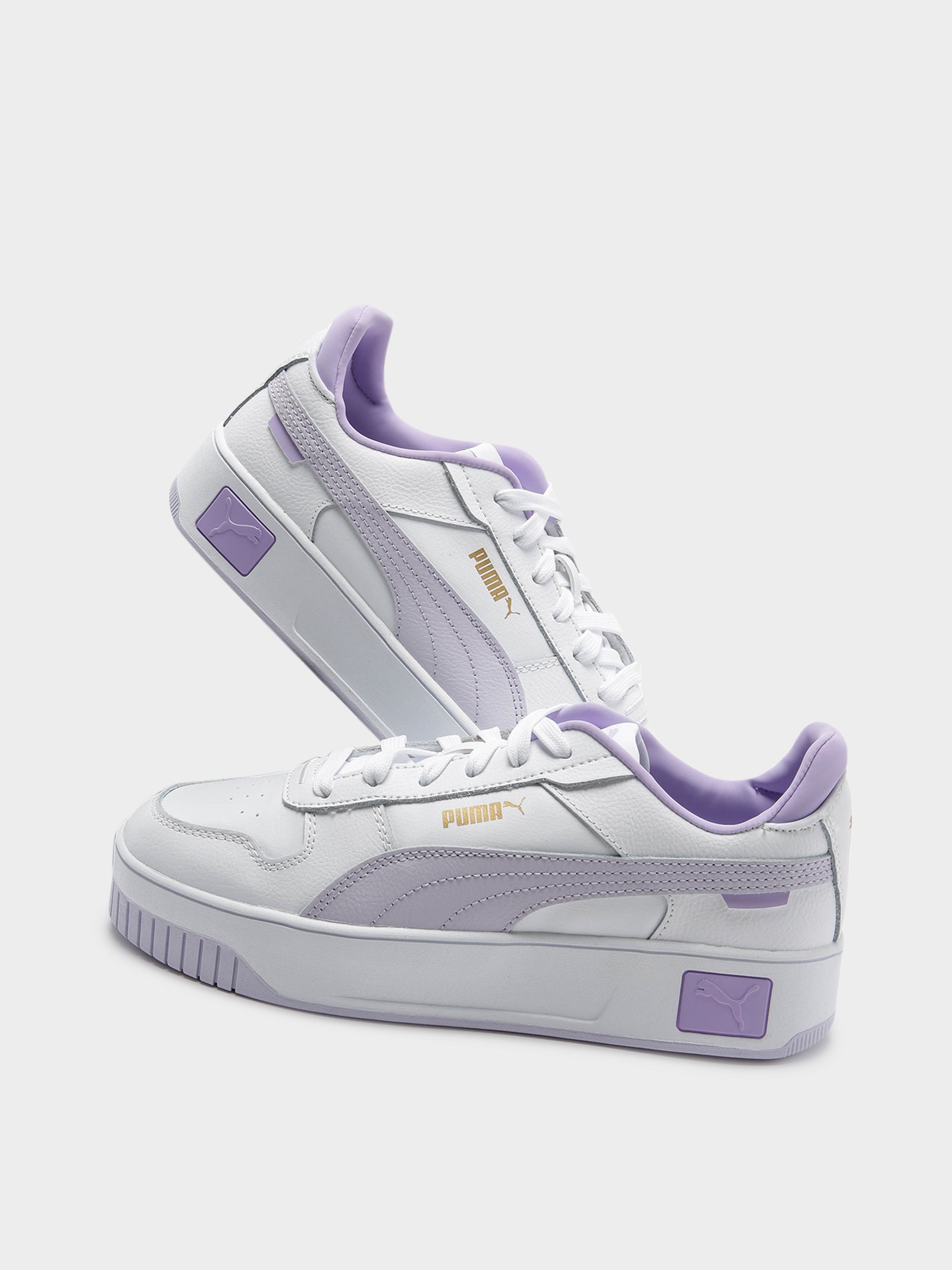 Puma Womens Carina Street Sneakers in White & Purple | Glue Store