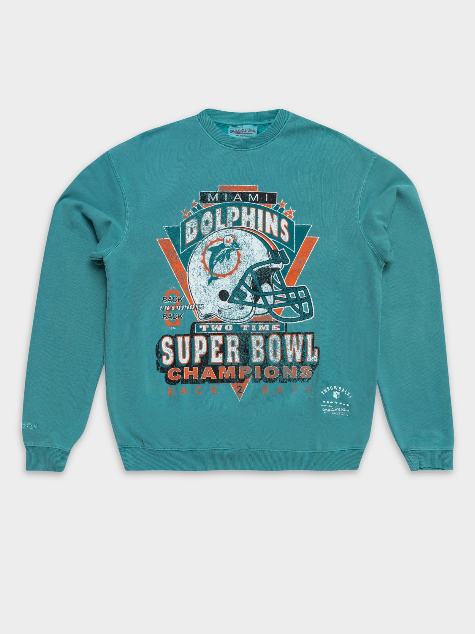 Mitchell & Ness - Miami Dolphins Vintage Super Bowl Tee in Faded Teal