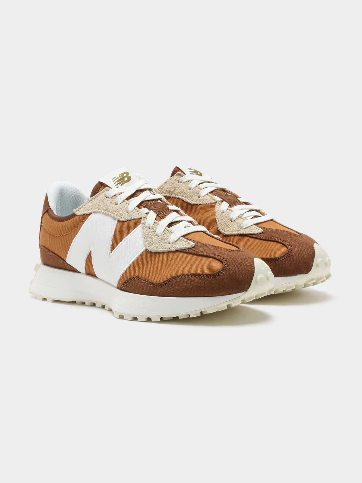 New Balance Mens 327 Sneakers in Brown & White | Brown/Whit