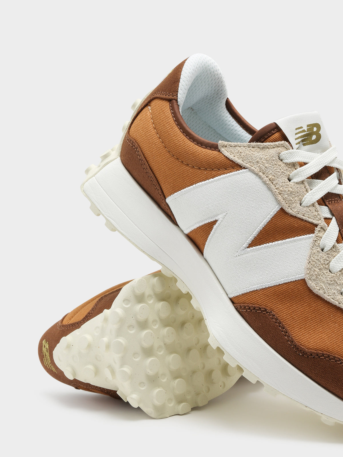 New Balance Mens 327 Sneakers in Brown & White | Brown/Whit