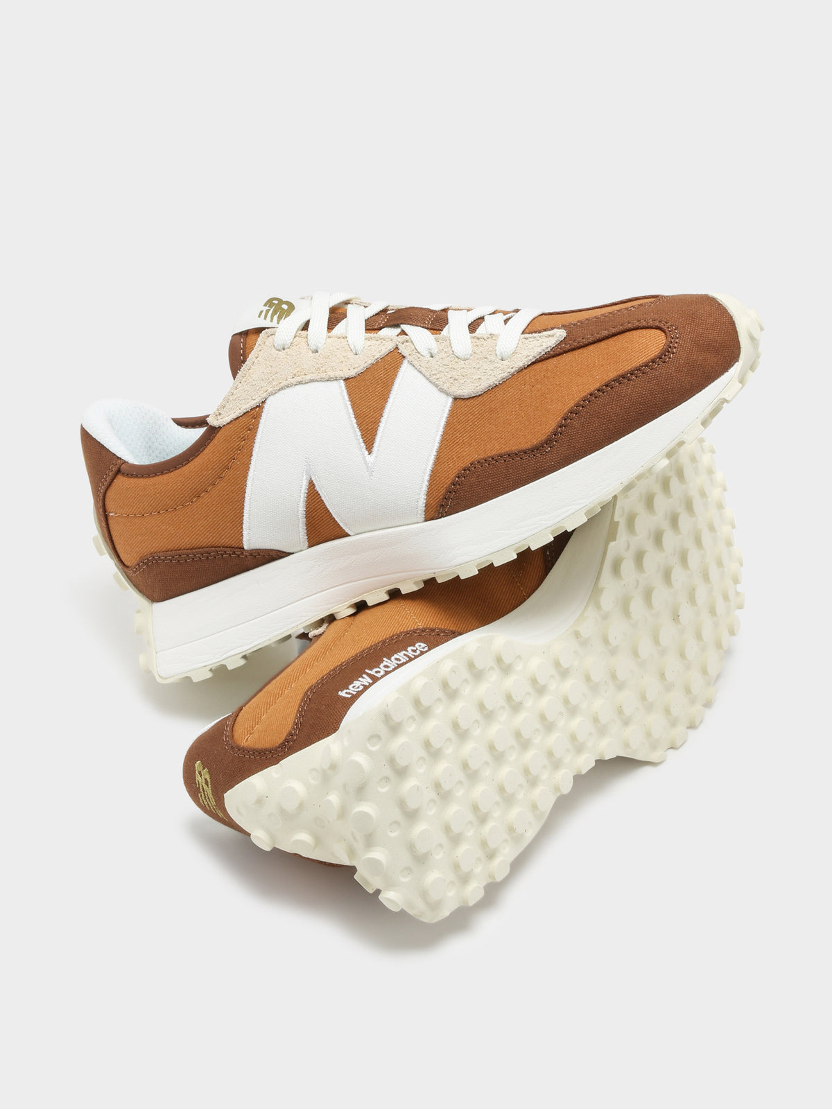 New Balance Mens 327 Sneakers in Brown & White | Brown/Whit