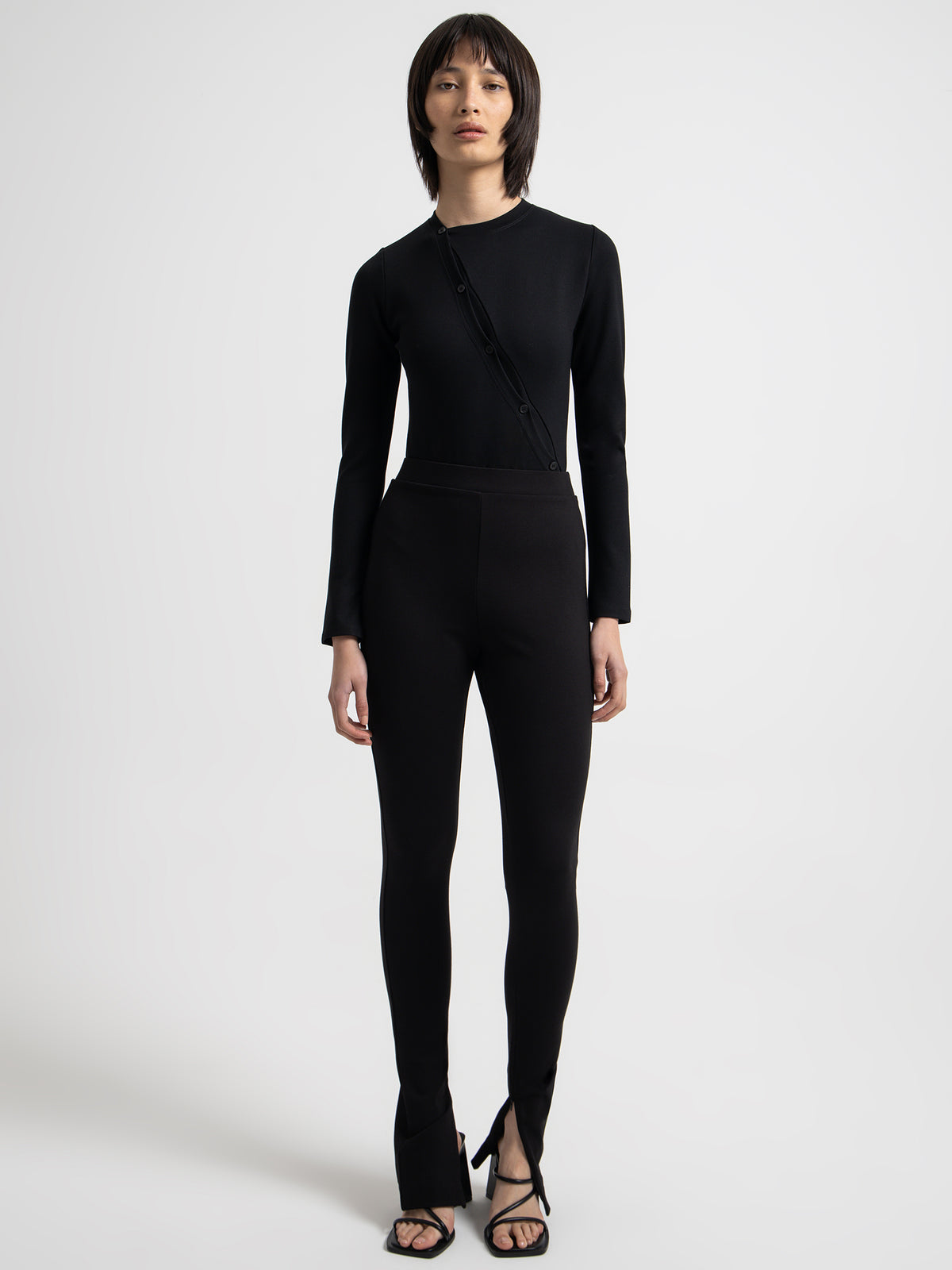 Raef The Label Georgia Button Bodysuit in Black | Black