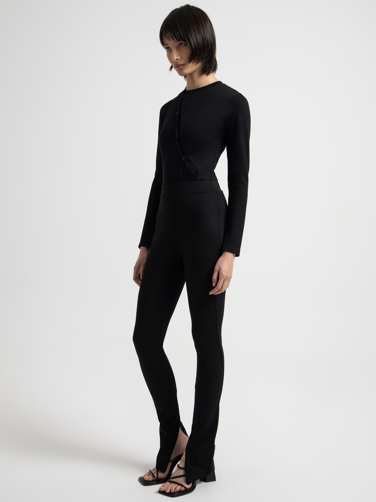 Raef The Label Georgia Button Bodysuit in Black | Black