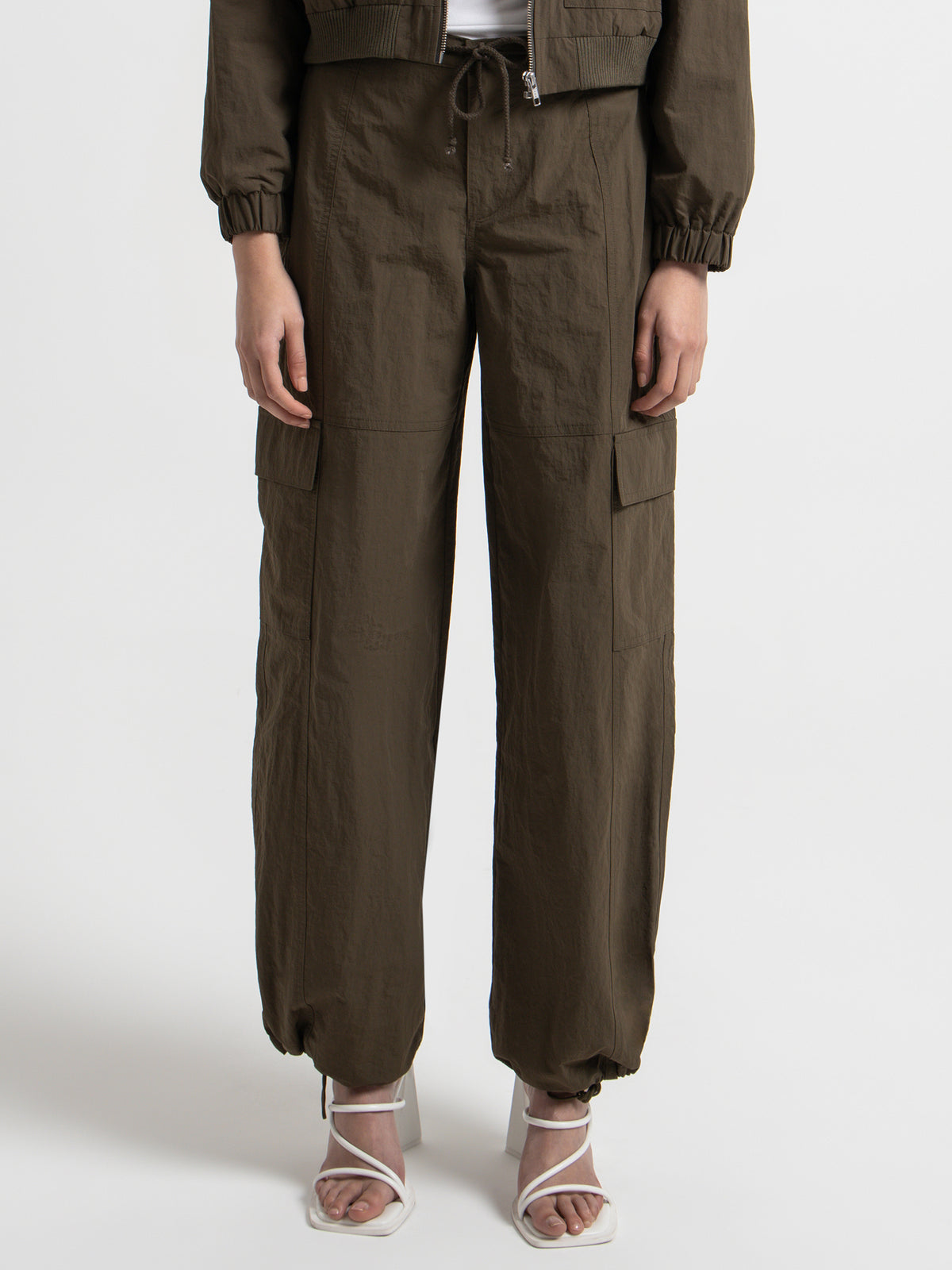 Beyond Her Vida Parachute Pants in Khaki | Khaki