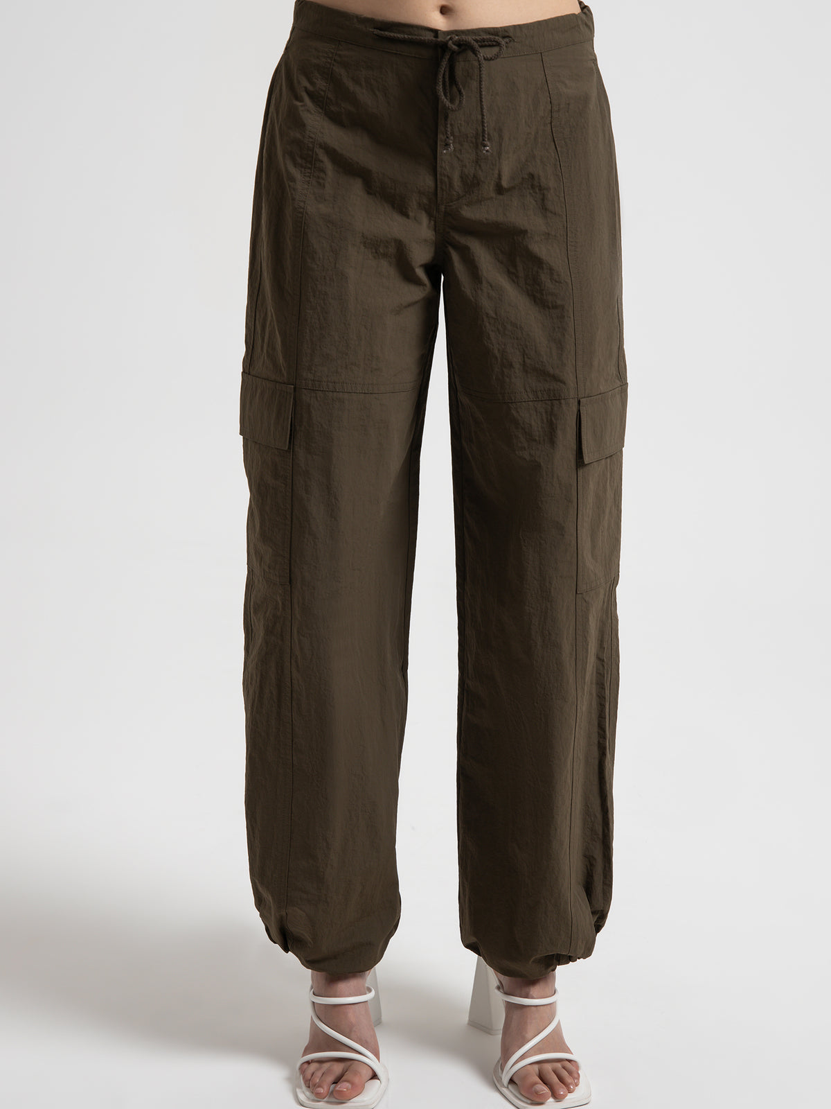 Beyond Her Vida Parachute Pants in Khaki | Khaki