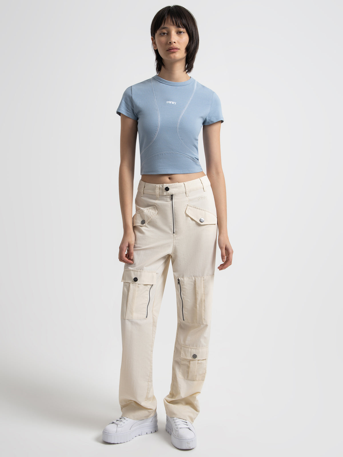 OWWY Inux Cargo Pants in Off White | Off White