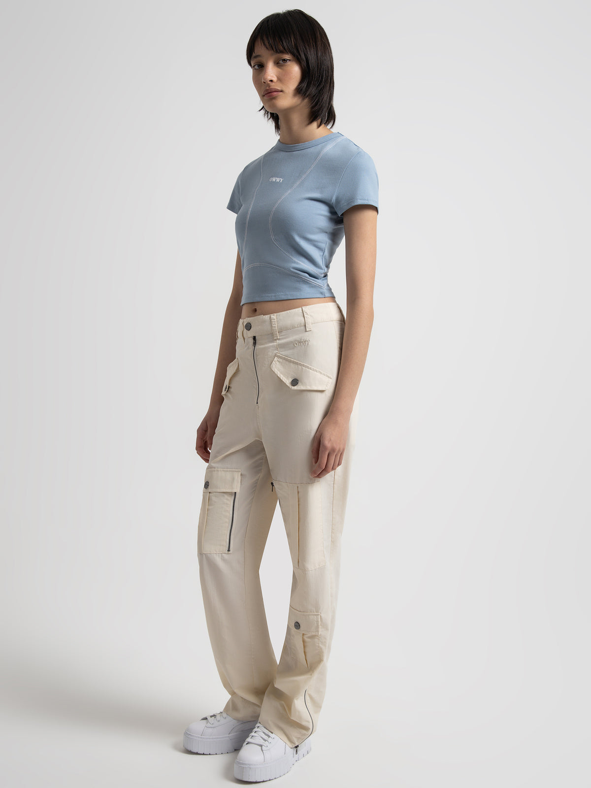 OWWY Inux Cargo Pants in Off White | Off White