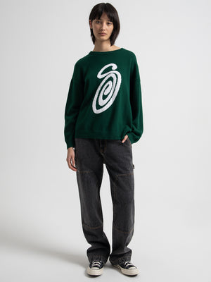 Stussy Curly Knit in Moss Green - Glue Store