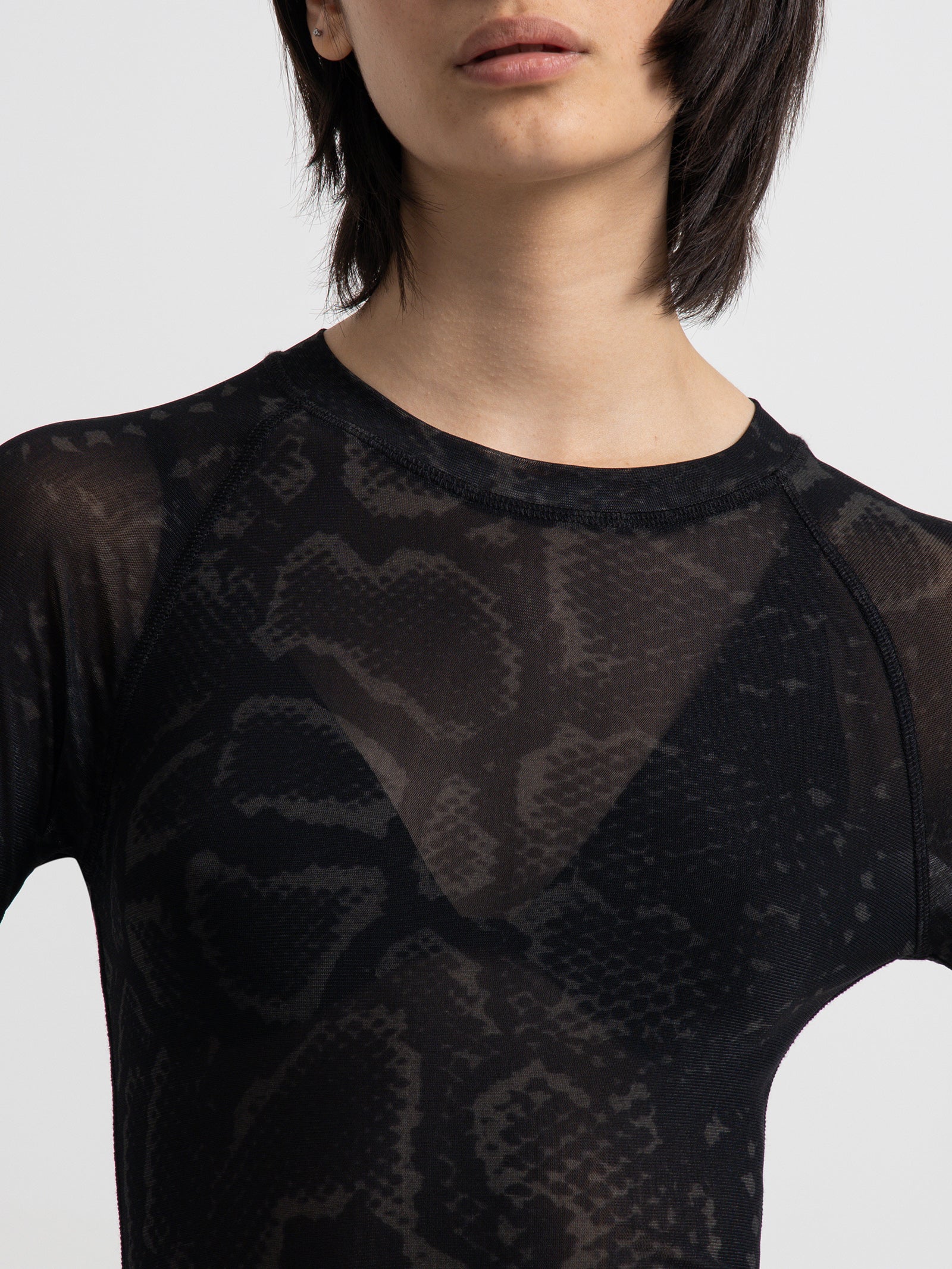 Next LONG SLEEVE MESH TOP - Long sleeved top - black - Zalando.de