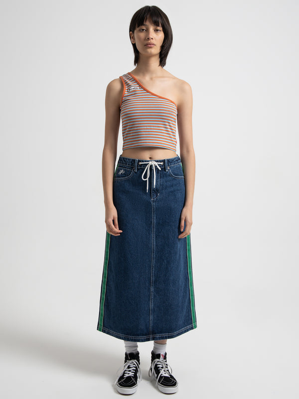 Trasher Maxi Skirt in Worship Blue - Glue Store