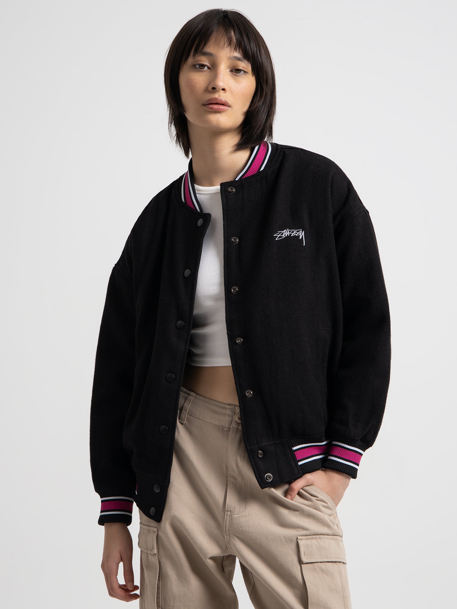 Varsity Jacket in Black - Glue Store