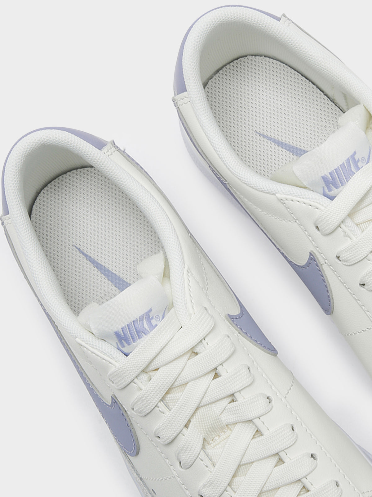 Nike Womens Blazer Low Platform Sneakers in White & Lilac | White/Lila