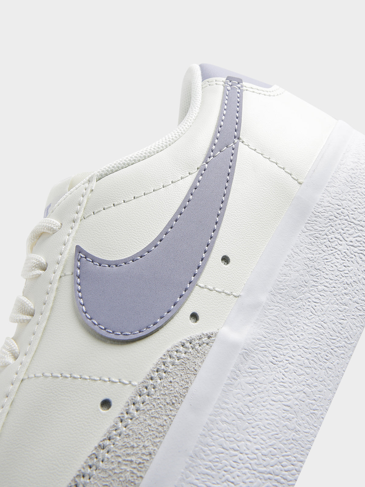 Nike Womens Blazer Low Platform Sneakers in White & Lilac | White/Lila