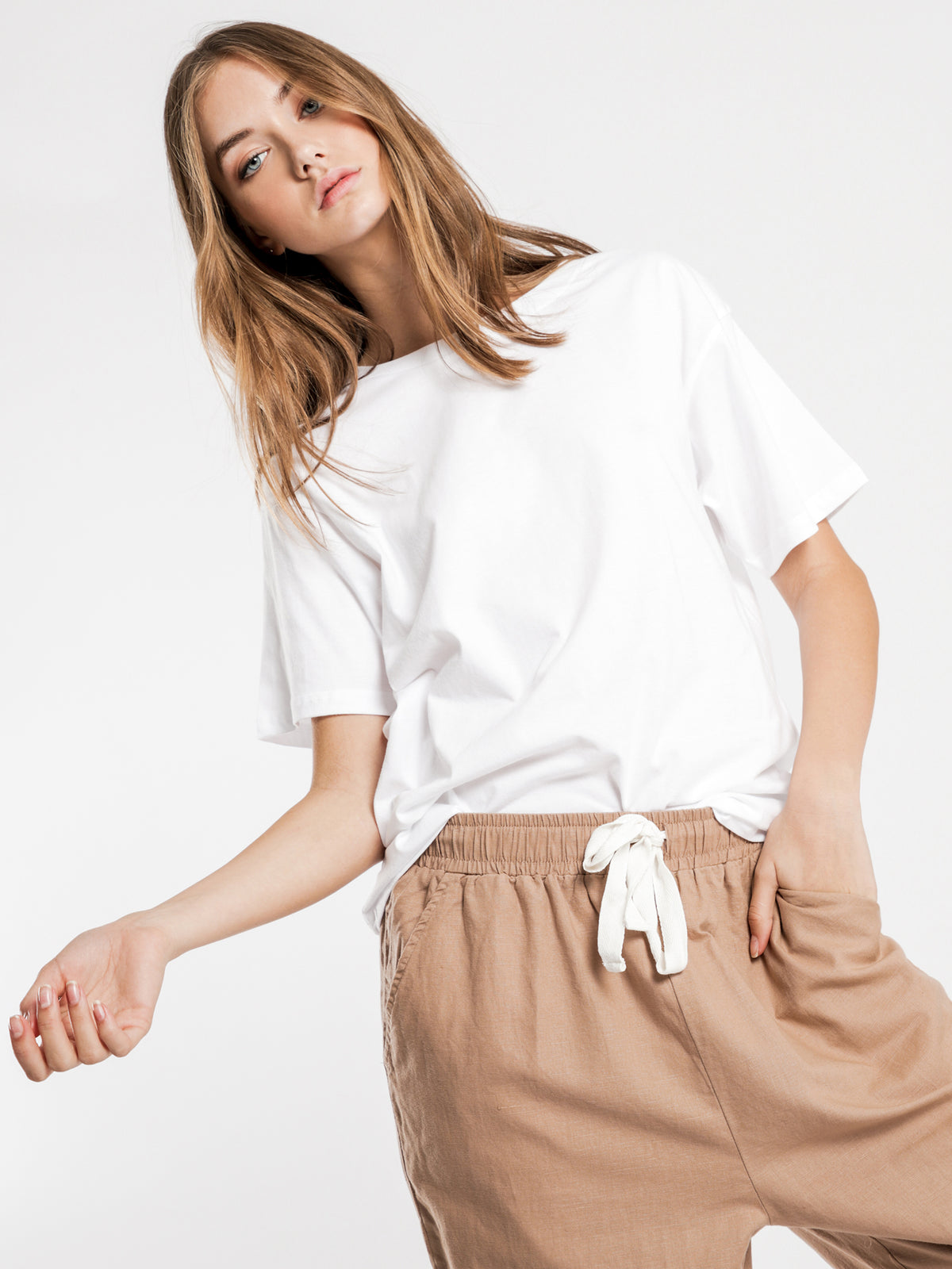 Nude Lucy Frankie Boyfriend T-Shirt in White | White