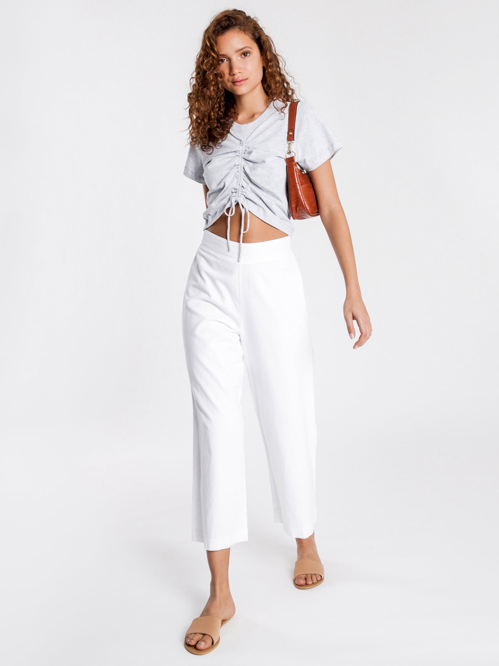 White and Blue Striped Pants - Wide Leg Pants - Belted Pants - Lulus