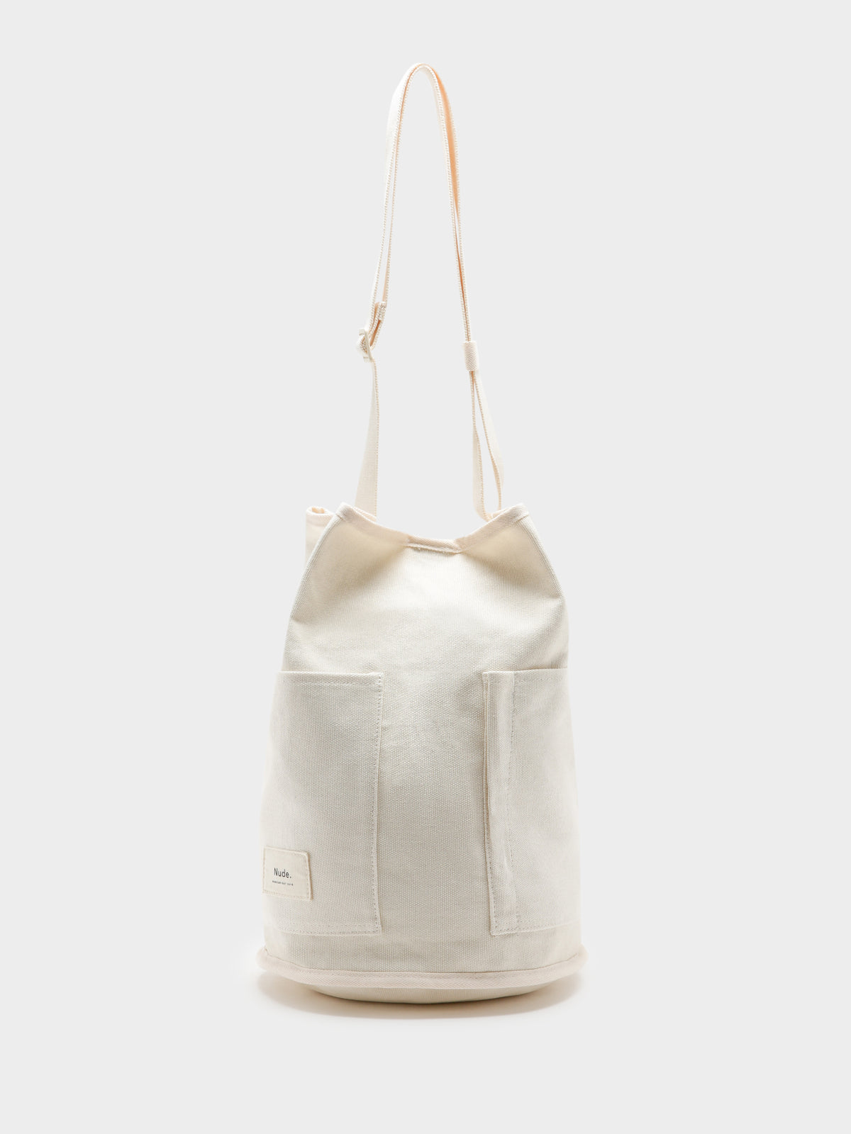 Nude Lucy Canvas Bucket Bag in White | Cloud