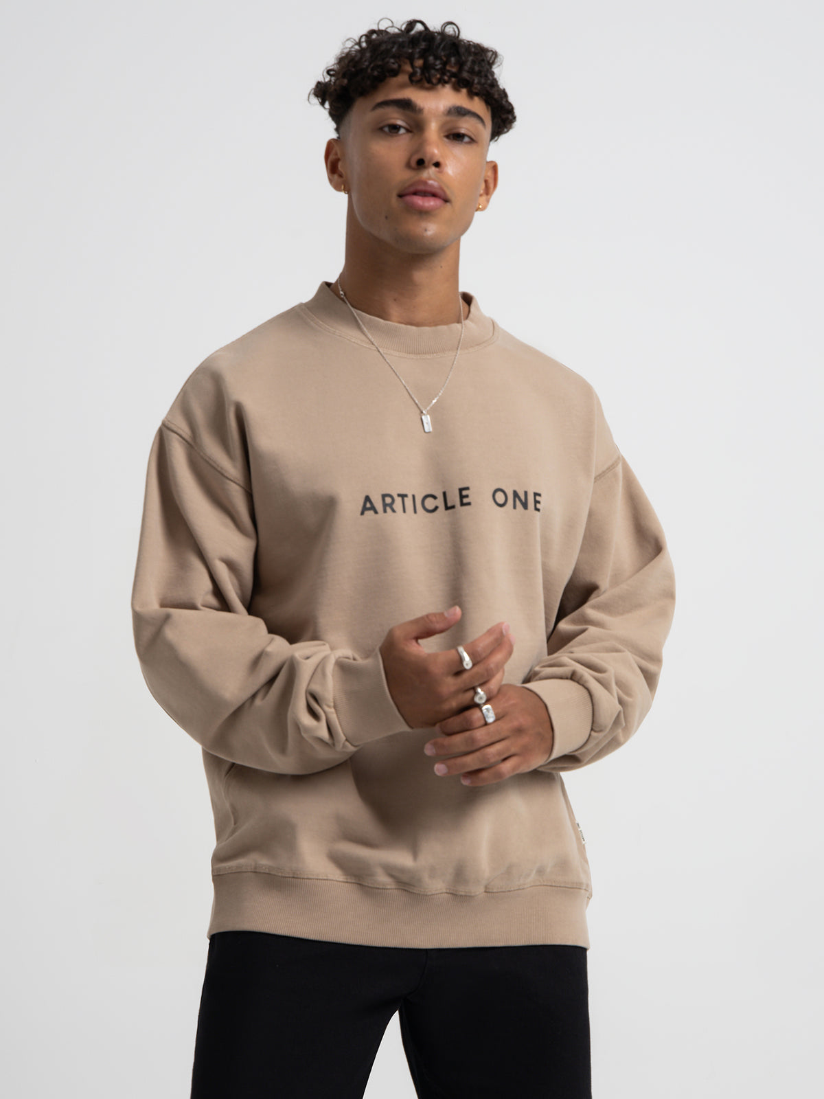 Article One Classic Logo Sweater in Washed Stone | Washed Stone