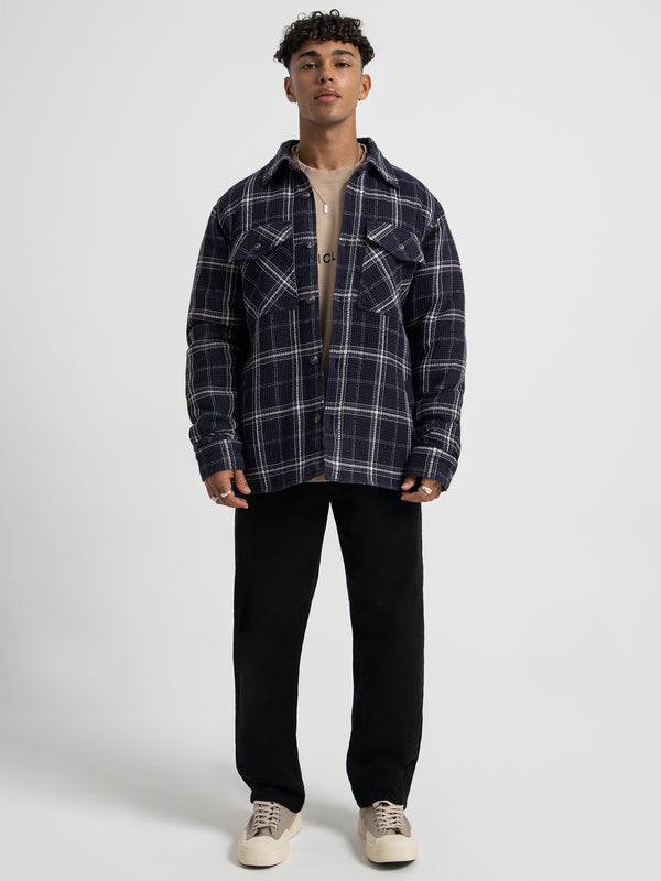 Marvin Plaid Jacket in Navy Plaid - Glue Store