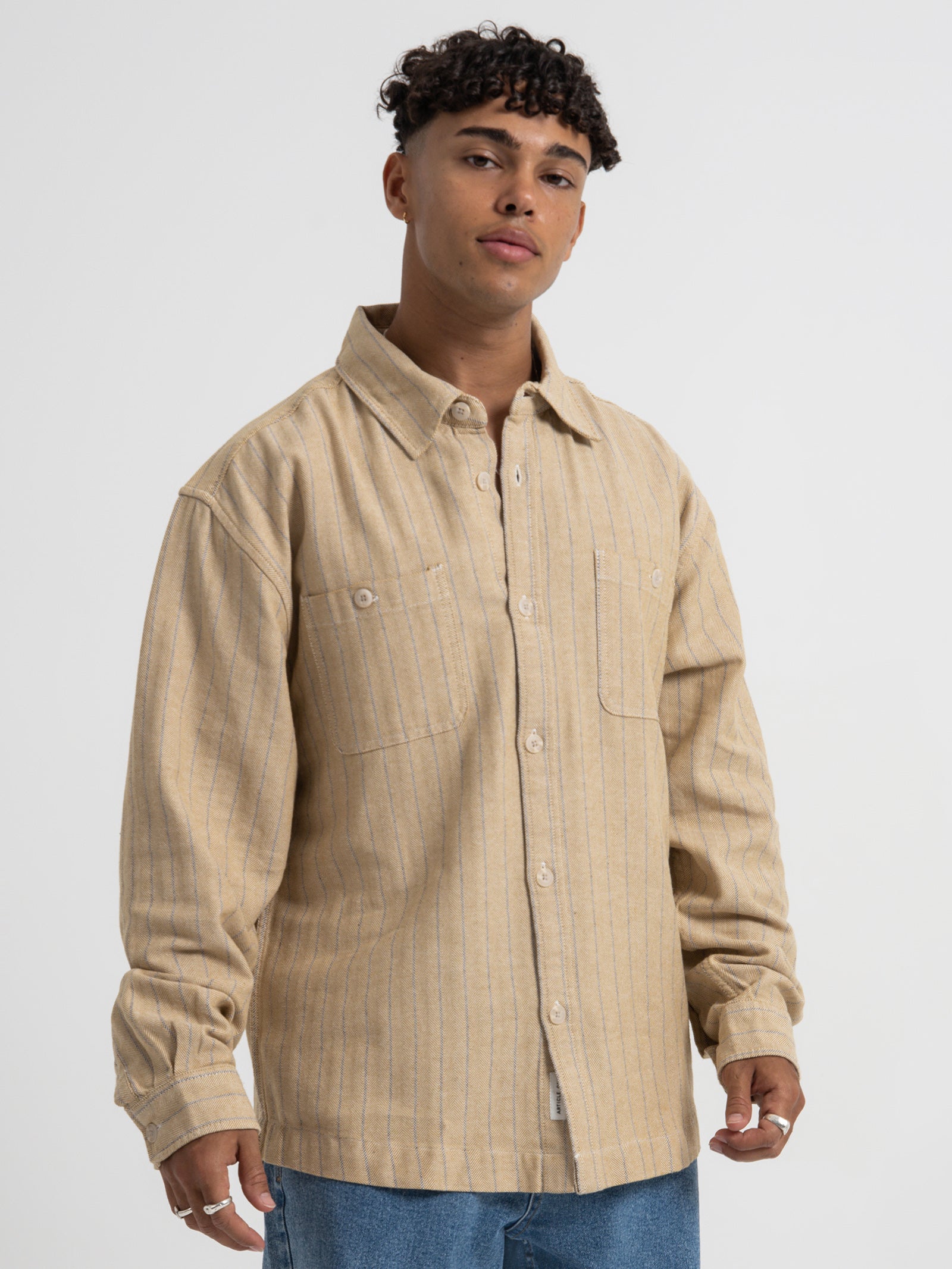 Avery Long Sleeve Shirt in Gold - Glue Store