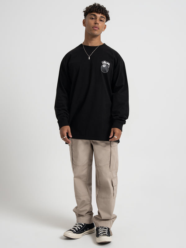 Stussy Solid 8 Ball Long Sleeve T-Shirt in Black Black | Glue Store