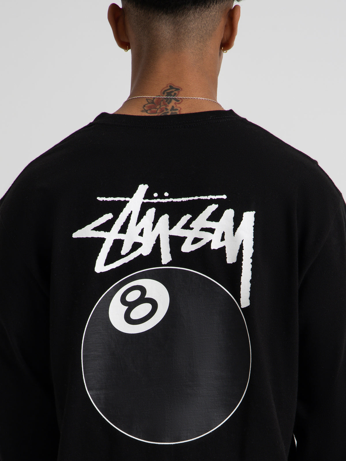 Stussy Solid 8 Ball Long Sleeve T-Shirt in Black | Black