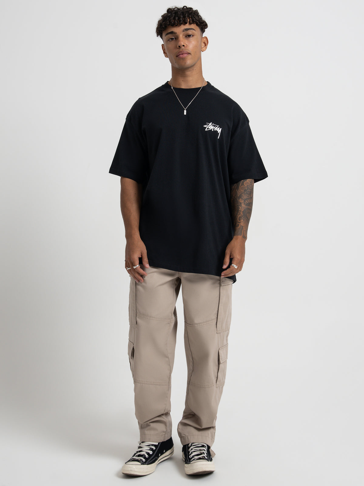 Stussy Two Dice Short Sleeve T-Shirt in Black | Black