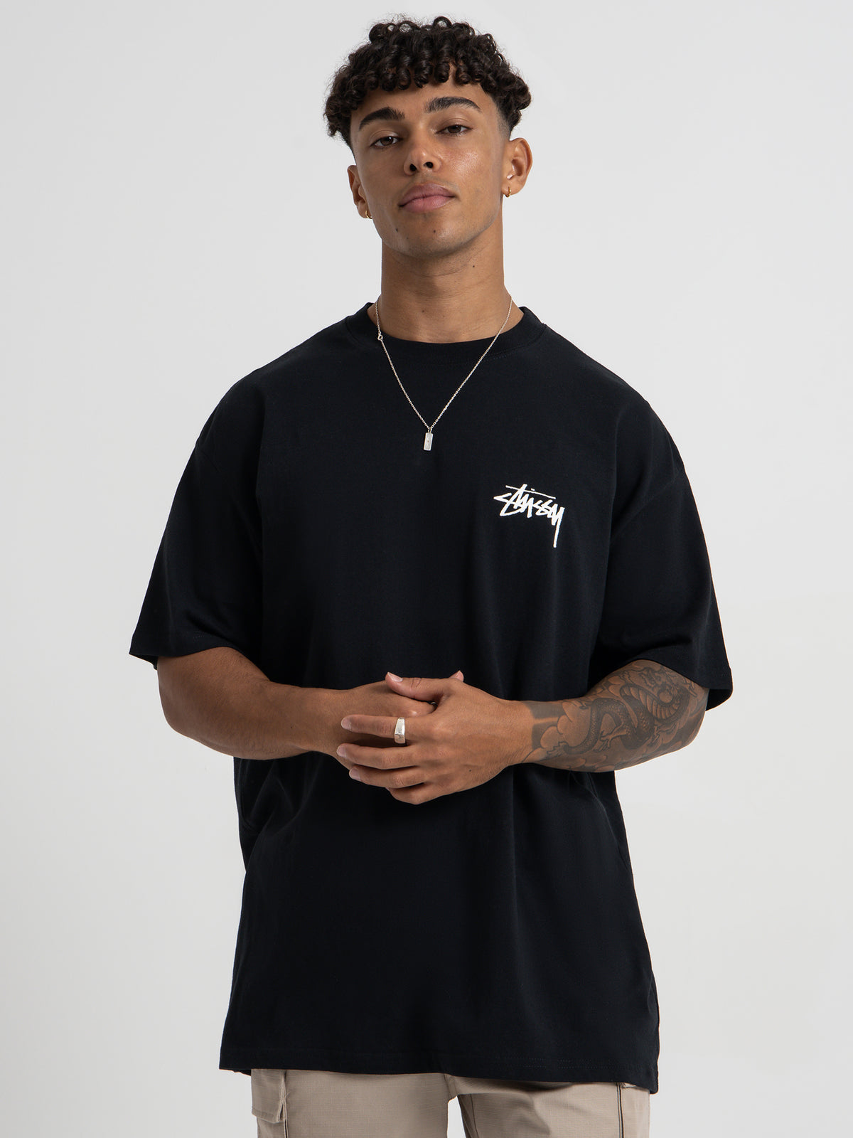 Stussy Two Dice Short Sleeve T-Shirt in Black | Black