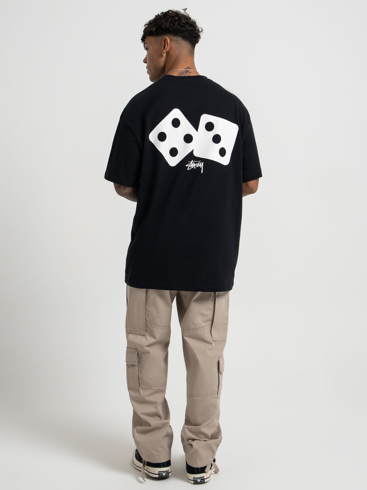 Stussy Two Dice Short Sleeve T-Shirt in Black | Black