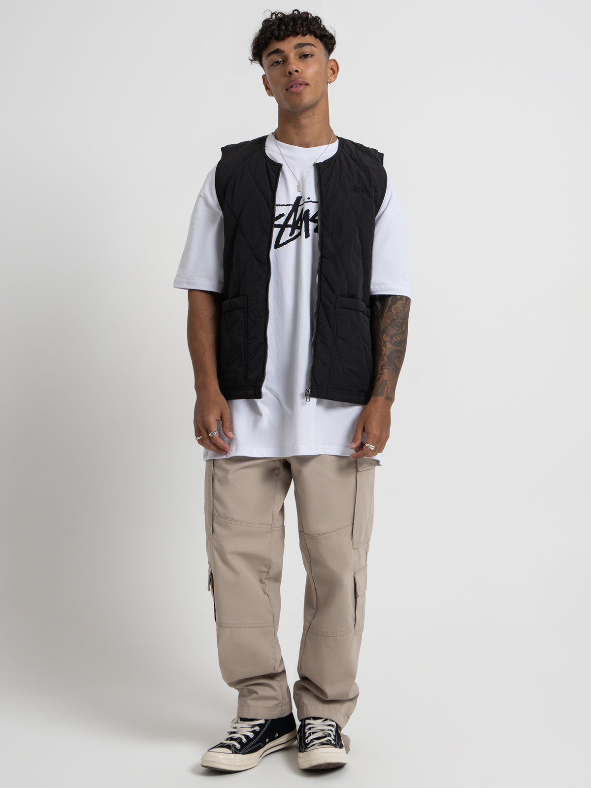 Stussy Unisex Diamond Quilted Vest in Black | Black